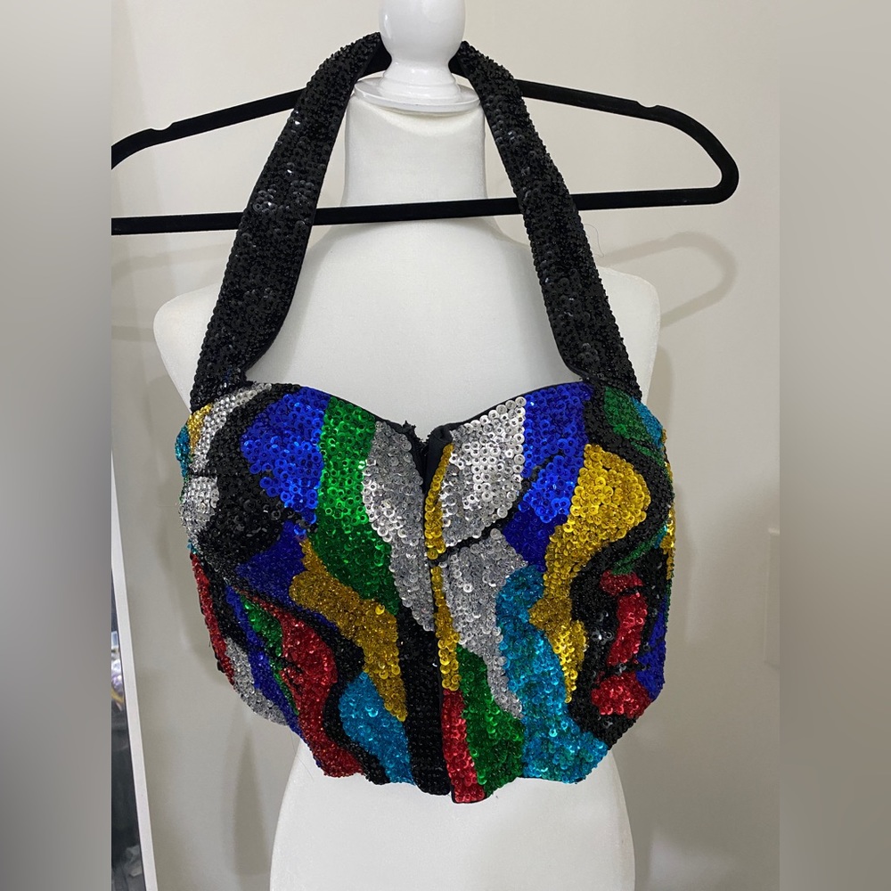 Sequined corset top